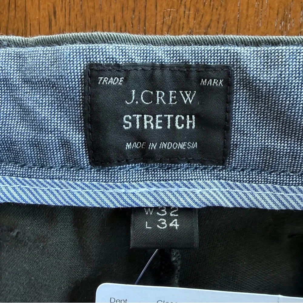 J. Crew Men 484 Slim-Fit Stretch Chino Pants Faded Black Straight Leg 32/34 NWT